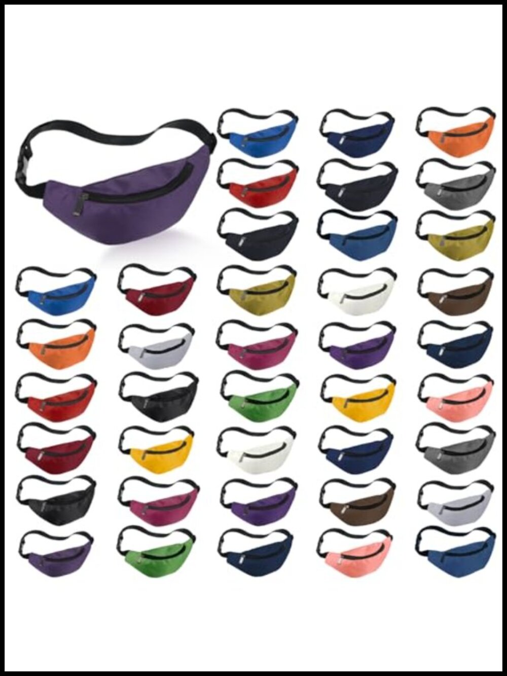 Neon Fanny Packs Bulk 40 Pack Adjustable Waist Bags Travel Running